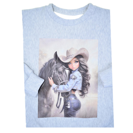 Bluza flausata, pentru fete, Mini Junior 3010G-140, Gri [1]