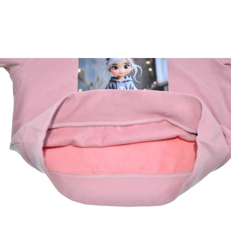 Bluza flausata, pentru fete, Mini Junior 3010R-110, Roz [3]