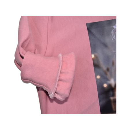 Bluza flausata, pentru fete, Mini Junior 3010R-110, Roz [2]