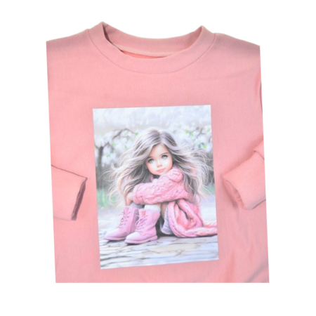 Bluza flausata, pentru fete, Mini Junior 3010R3-110, Roz [1]