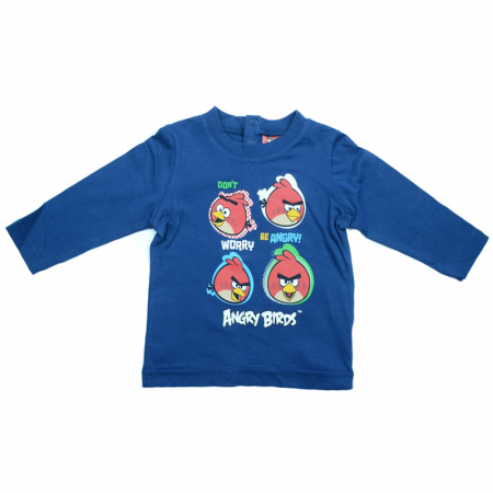 Bluze cu maneci lungi - Bluza cu maneca lunga pentru baieti Sun City Angry Birds OE0163-68, Bleumarin