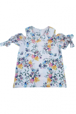 Îmbrăcăminte fete - Bluza cu maneca scurta pentru fete Umbo UMB37-C-128, Crem