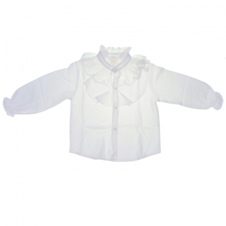 Camasi fete maneca lunga - Camasa pentru fete Mini Junior BLZMJ-4, Alb