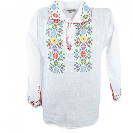 Bluze cu maneci lungi - Bluza tip ie pentru baieti Mini Junior MRI-3-80-86, Alb