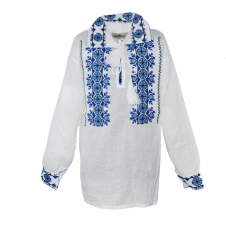 Bluze cu maneci lungi - Bluza tip ie pentru baieti Mini Junior MRI-9, Alb