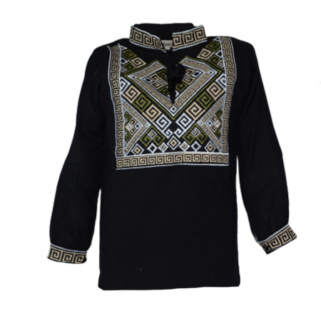 Bluze cu maneci lungi - Bluza tip ie pentru baieti Mini Junior MRI-10, Negru