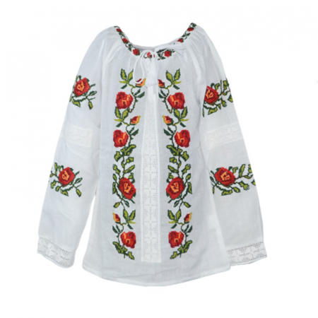 Bluze fete - Bluza tip ie pentru fete Mini Junior MRI-13, Alb