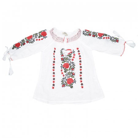Compleu traditional 2 piese ie si poale pentru fete Mini Junior MRII-2, Alb [2]
