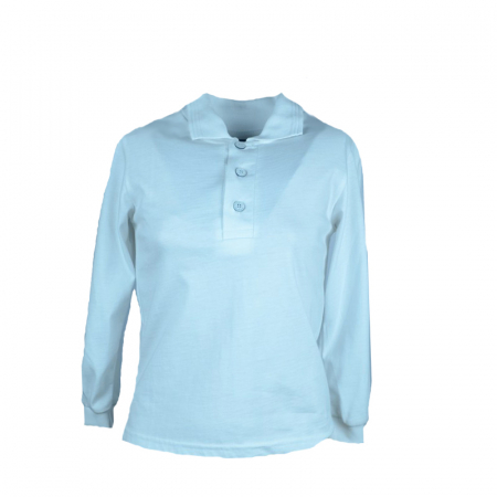 Bluze cu maneci lungi - Bluza tip polo pentru baieti GT GT-4309-110, Alb