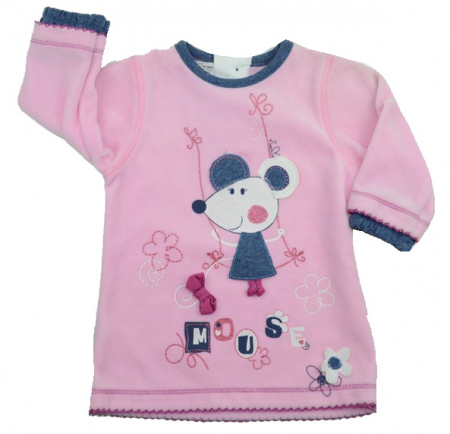 Bluze fete - Bluza cu maneca lunga pentru fete Karen Mouse KRC355R-68, Roz