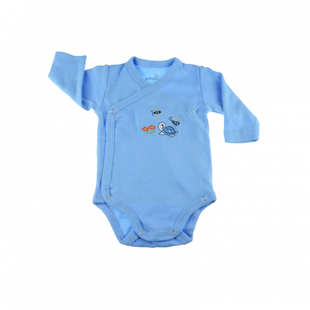 Body-uri baieti - Body cu maneca lunga pentru baieti Pifou Model 10 M10ML-A-50-54-cm, Albastru