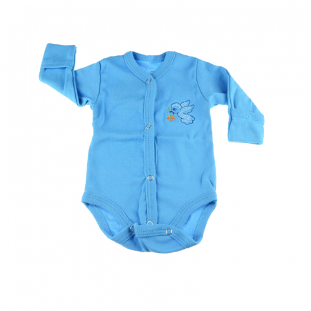 Body-uri baieti - Body cu maneca lunga pentru baieti Pifou Model 11 M11-AL1-46-50, Albastru