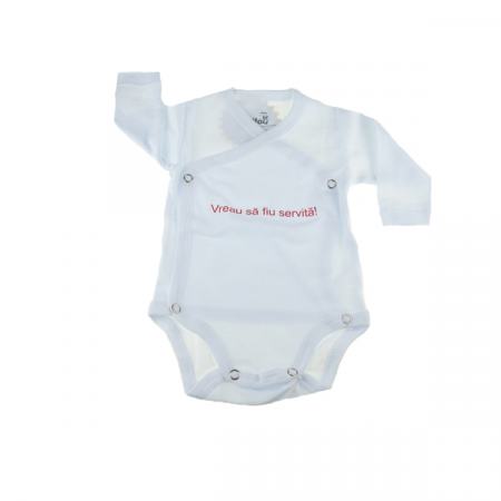 Îmbrăcăminte fete - Body cu maneca lunga pentru fete Pifou Model 10 ML M10ML2-A1-66-70-cm, Alb