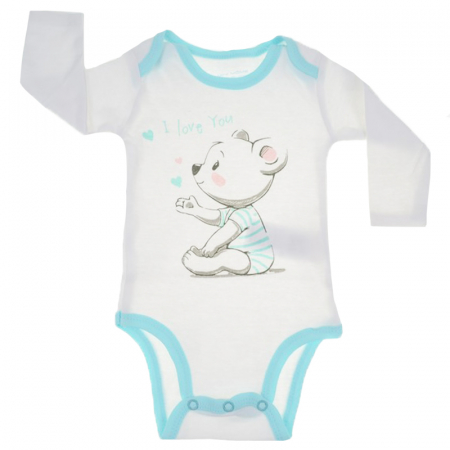 Body-uri baieti - Body cu maneca lunga pentru baieti E Plus M 51013137-92-cm, Alb