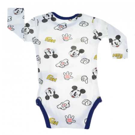 Body cu maneca lunga pentru baieti E Plus M Mickey Mouse 51013921-62-cm, Alb [1]