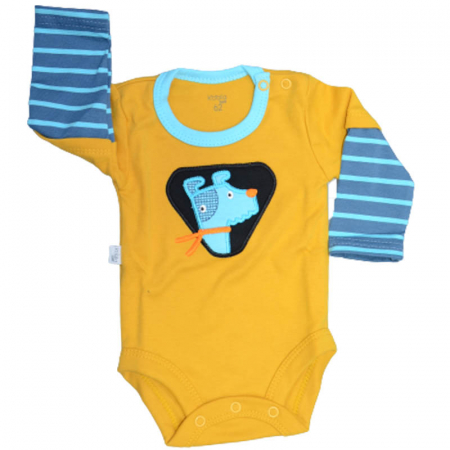 Body-uri baieti - Body cu maneca lunga pentru baieti Koala Jumbo 02-484, Galben