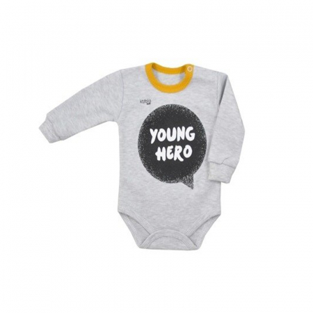 Body-uri baieti - Body cu maneca lunga pentru baieti Koala Hero 07-679-G, Gri
