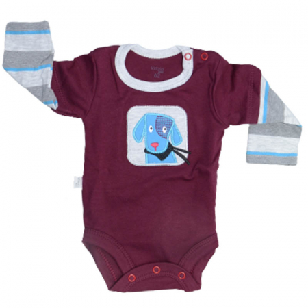 Body-uri baieti - Body cu maneca lunga pentru baieti Koala Jumbo 02-484-V, Visiniu