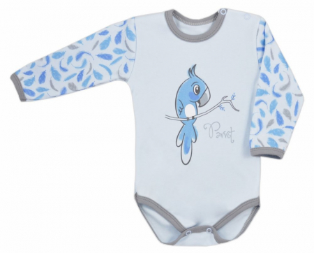 Body-uri baieti - Body cu maneca lunga pentru baieti Koala Papuga 3679-AL-74-cm, Albastru