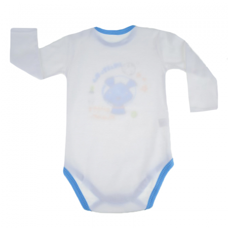 Body cu maneca lunga pentru baieti Koala T1-509-74-cm, Alb [1]