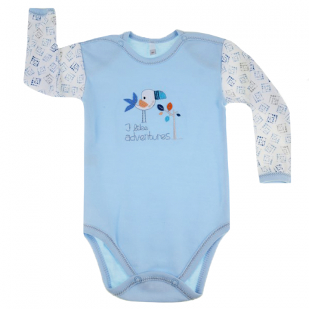 Body-uri baieti - Body cu maneca lunga pentru baieti Koala Tajemniczy Ogrod 04-225A-80-cm, Albastru