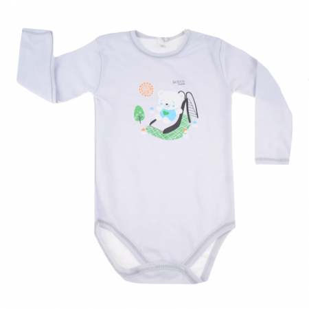 Body-uri baieti - Body cu maneca lunga pentru baieti Koala Zabaw 3627-86-cm, Gri