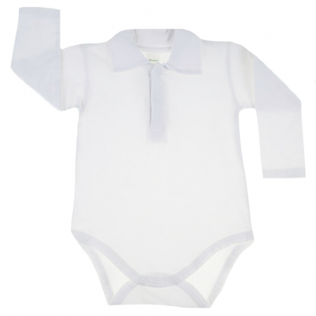 Body-uri baieti - Body cu maneca lunga pentru baieti Malgosia MGS3A-86-cm, Alb