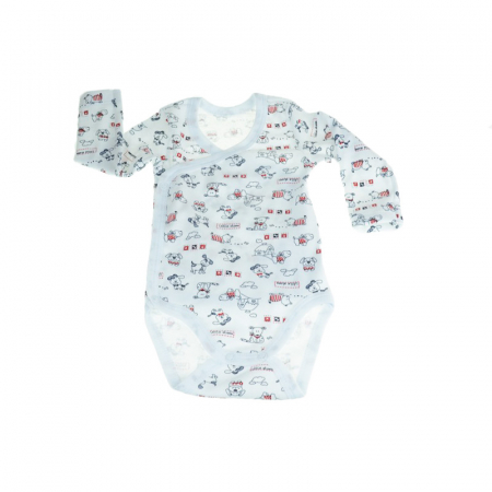 Body-uri baieti - Body cu maneca lunga pentru baieti Mic Pitic Bd102-62-cm, Alb