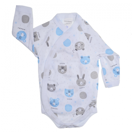 Body-uri baieti - Body cu maneca lunga pentru baieti Mini Bimbi 100323-2, Alb