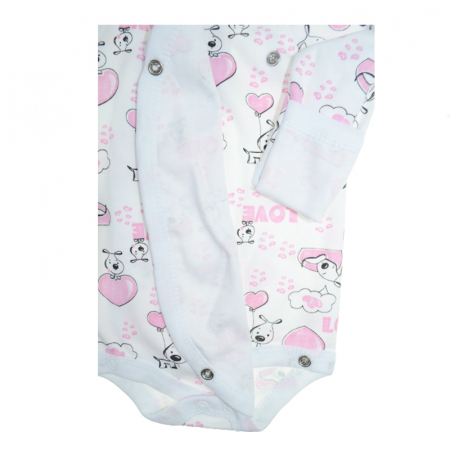 Body cu maneca lunga pentru fete Mini Bimbi 100323-4, Alb [2]
