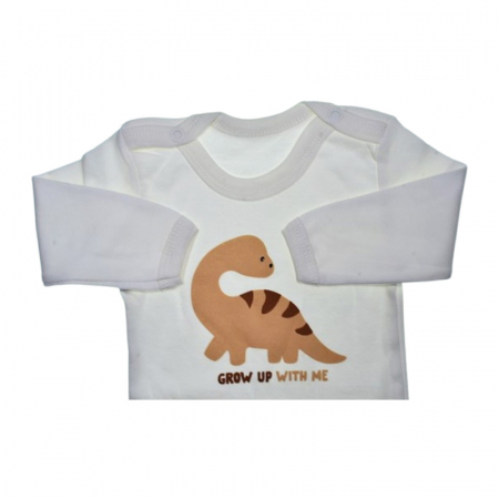 Body cu maneca lunga, pentru baieti, Mini Junior 1118A2, Alb [1]