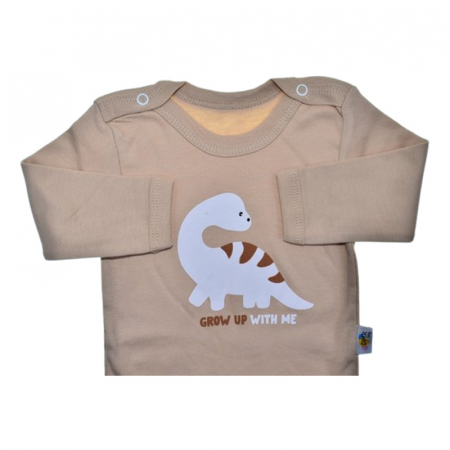 Body cu maneca lunga, pentru baieti, Mini Junior 1118B, Bej [1]