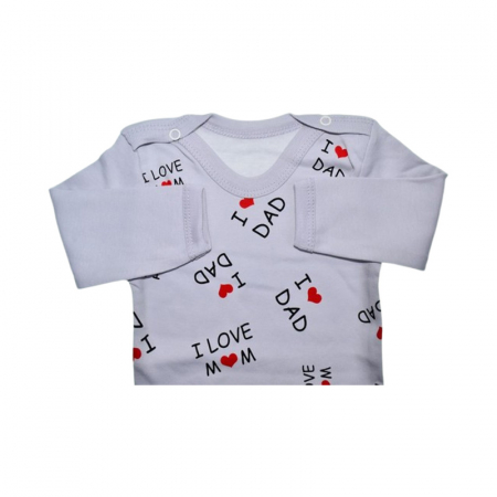 Body cu maneca lunga, pentru baieti, Mini Junior 1118G2, Gri [1]