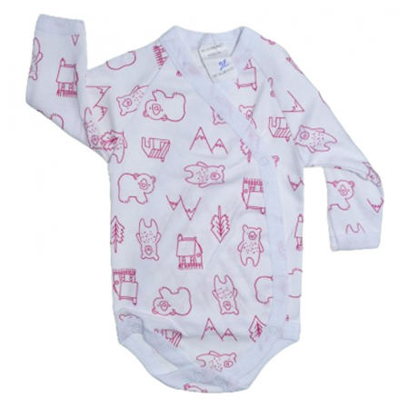 Îmbrăcăminte fete - Body cu maneca lunga pentru copii Mini Junior 220124-7, Alb