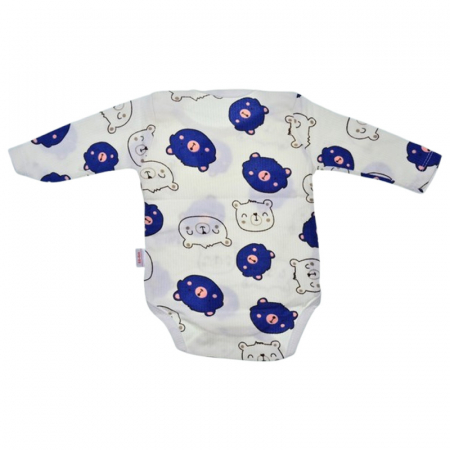 Body cu maneca lunga, pentru baieti Mini Junior 2802A, Alb [2]