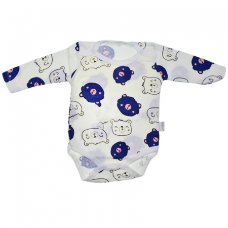Body-uri baieti - Body cu maneca lunga, pentru baieti Mini Junior 2802A, Alb