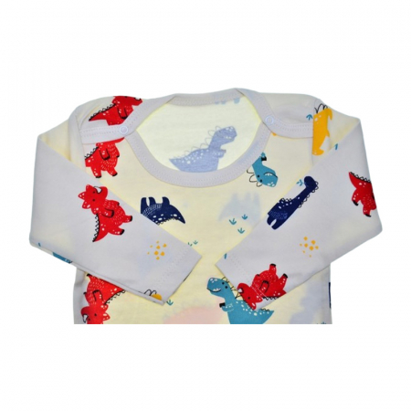 Body cu maneca lunga, pentru baieti, Mini Junior BD2910C, Crem [1]