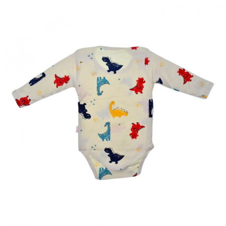 Body cu maneca lunga, pentru baieti, Mini Junior BD2910C, Crem [2]