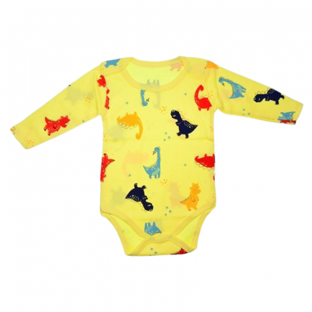 Body-uri baieti - Body cu maneca lunga, pentru baieti, Mini Junior BD2910G, Galben