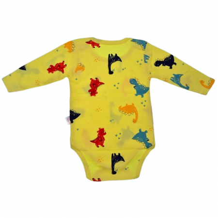 Body cu maneca lunga, pentru baieti, Mini Junior BD2910G, Galben [2]