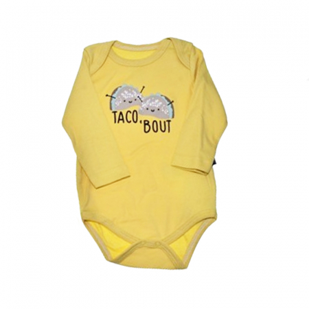Body-uri baieti - Body cu maneca lunga pentru baieti Mini Junior BDY-16448-1, Galben