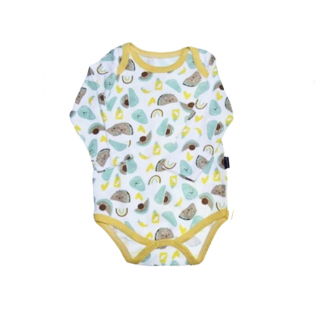Body-uri baieti - Body cu maneca lunga pentru baieti Mini Junior BDY-16448-2, Galben