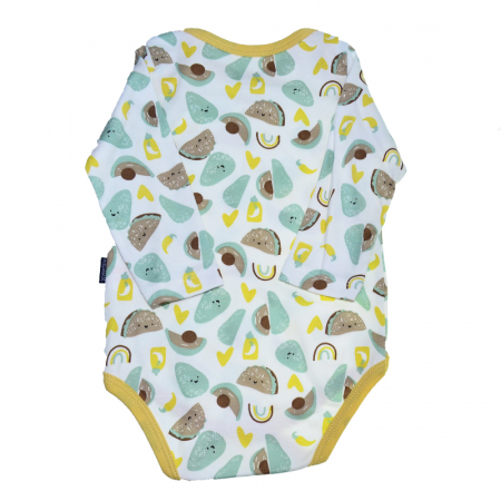 Body cu maneca lunga pentru baieti Mini Junior BDY-16448-2, Galben [1]
