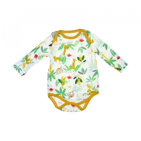 Body-uri baieti - Body cu maneca lunga pentru copii Mini Junior, BDY-16960-1G, Galben
