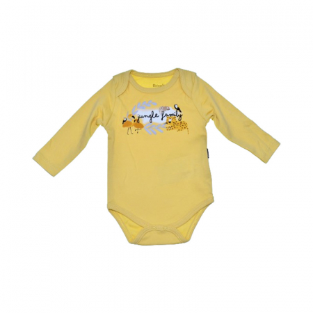 Body-uri baieti - Body cu maneca lunga pentru copii, Mini Junior, BDY-18117, Galben