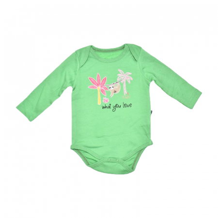 Îmbrăcăminte fete - Body cu maneca lunga pentru copii Mini Junior, BDY-16960V, Verde