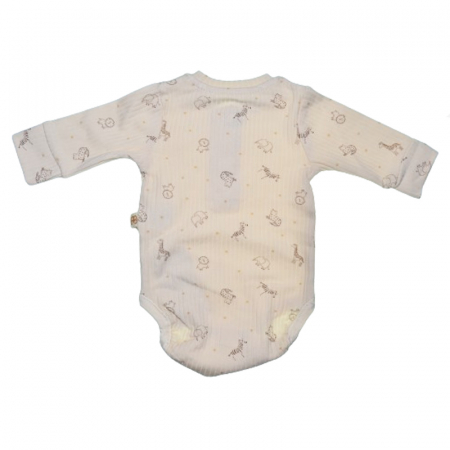 Body cu maneca lunga pentru baieti Mini Junior BDY-2469, Bej [1]