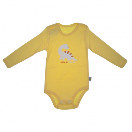 Îmbrăcăminte băieți - Body cu maneca lunga pentru baieti Mini Junior BDY-MJ15, Galben
