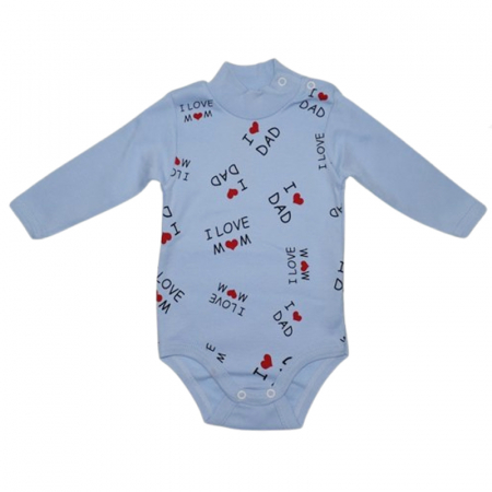 Body-uri baieti - Body cu maneca lunga pentru baieti Mini Junior BDY-MJ29, Albastru