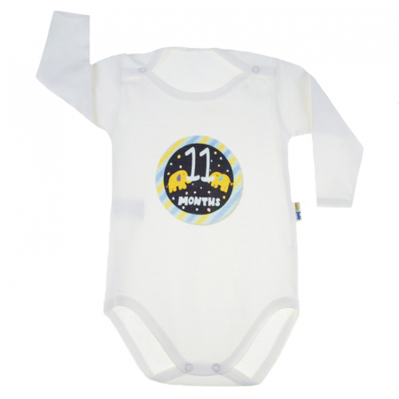 Body-uri baieti - Body cu maneca lunga pentru baieti Mini Junior MJ-19C-80-cm, Crem